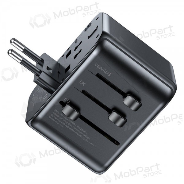 Yleinen kelioninis laturi Awei C-39 GaN 35W 2xUSB-A/3xUSB-C musta