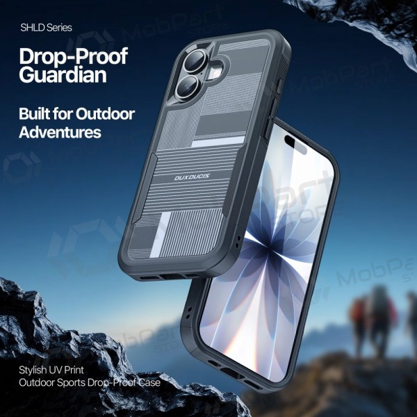 Apple iPhone 17 kotelo Dux Ducis Shld musta (Triangle Pattern)