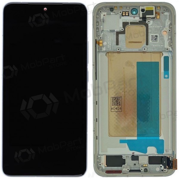 Ekranas Xiaomi Poco F7 5Gkanssa lietimui jautriu stikliuku ja rėmeliu Silver White alkuperäinen (service pack)