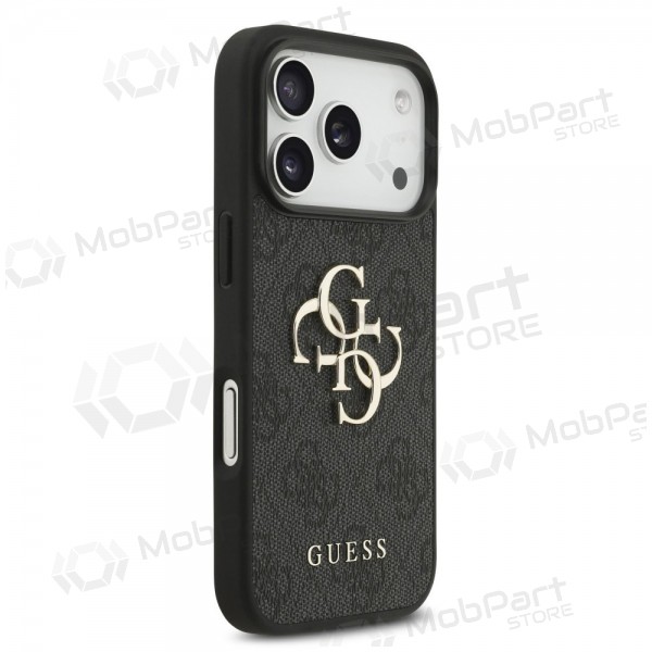 Apple iPhone 17 Pro - Guess PU 4G Metal Logo Strap -kotelo (musta)