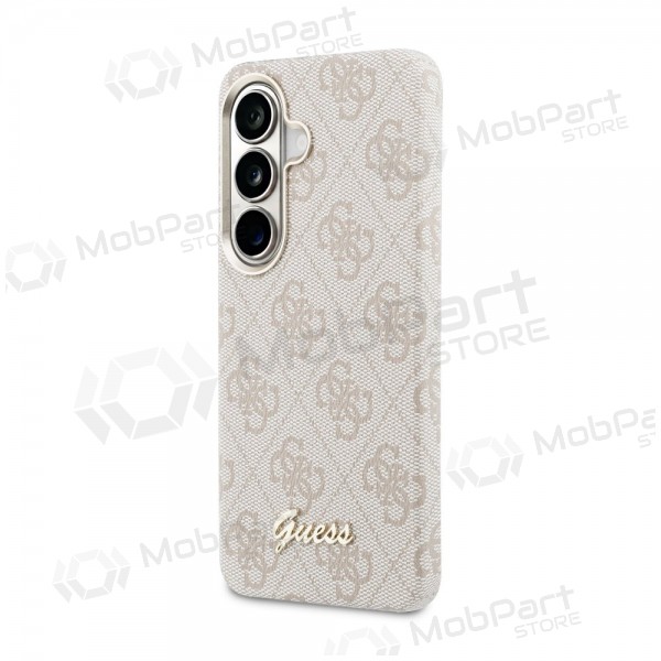 Samsung Galaxy S26 kotelo - Guess PU 4G Script Metal Logo Magnetic (vaaleanpunainen)