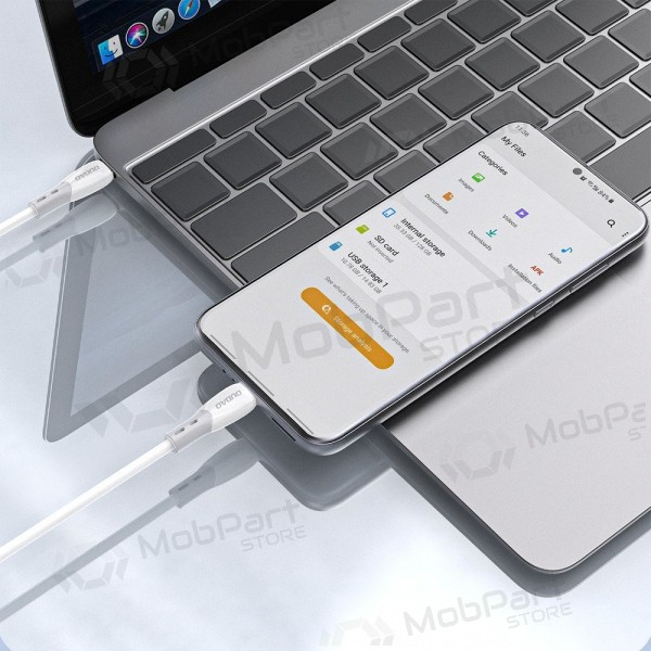 USB-C-kaapeli Dudao L25SC USB-C–USB-C 2 m 60 W valkoinen