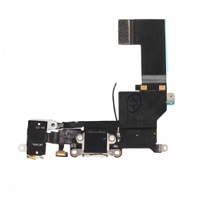 Apple iPhone 5S latauspistorasian ja mikrofonin liitin (latausliitin) (valkoinen)