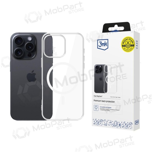 Apple iPhone 16 Pro kuori - 3MK Clear MagCase (läpinäkyvä)