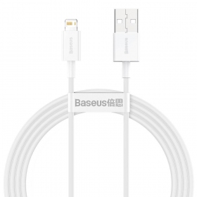 USB kaapeli Baseus Superior Lightning 2.4A 1.5m (valkoinen) CALYS-B02