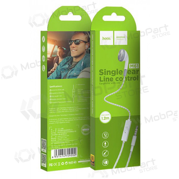 Handsfree Hoco M61 Mono 3,5mm (valkoinen)