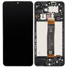 Samsung Galaxy A12s 2021 näyttö (musta) (kehyksellä) (alkuperäinen)
