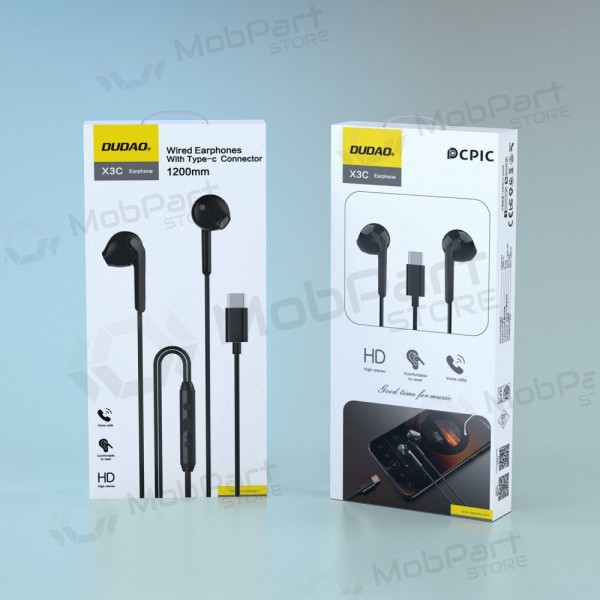 USB-C-kuulokkeet Dudao X3C musta