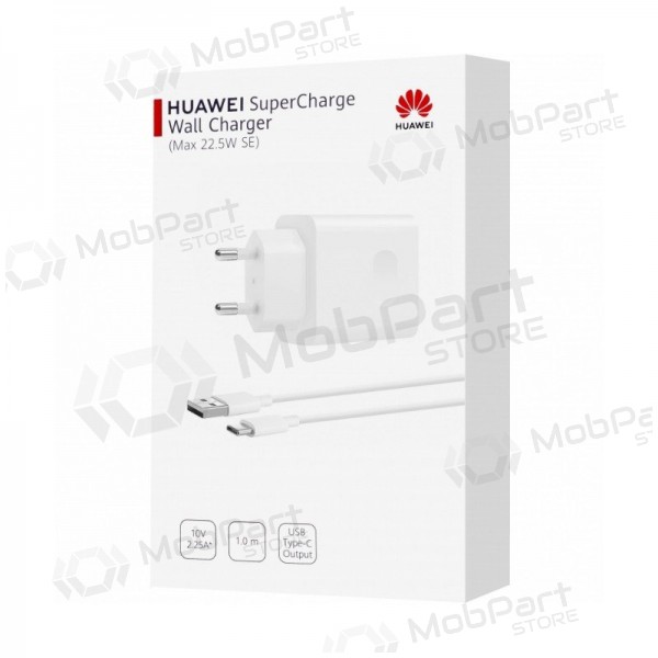 Laturi alkuperäinen Huawei CP404B SuperCharge 22.5W + kaapeli Type-C 1m pakkauksessa valkoinen