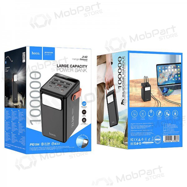 Ulkoinen paristo Power Bank Hoco J142 22.5W+PD20W 100000mAh musta