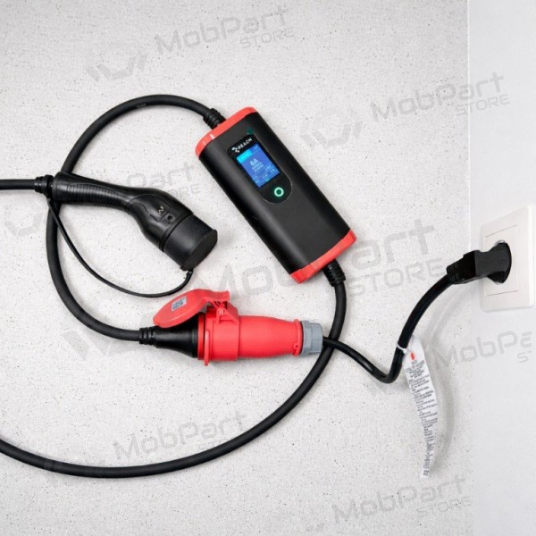 Adapteri Reach CEE 16A 400 V - 220 V Schuko musta