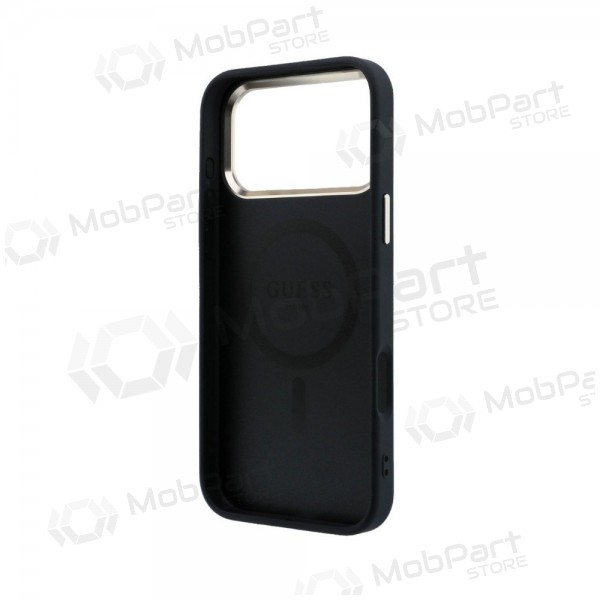 Apple iPhone 18 Pro Max kotelo - Guess PU Leather 4G Gold Frame MagSafe (musta)
