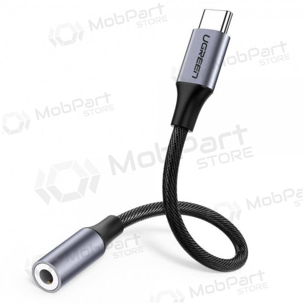 Ugreen AV161 USB-C–3,5 mm harmaa äänisovitin