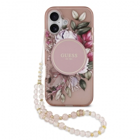 Apple iPhone 17 kotelo - Guess IML Flowers Strap MagSafe
