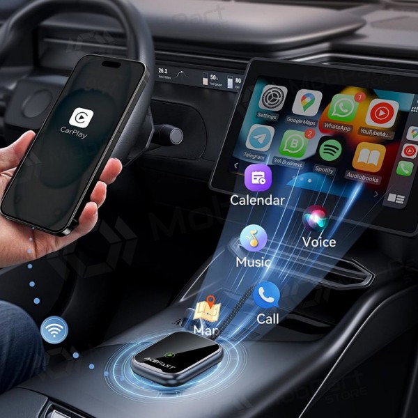 CarPlay-adapteri Acefast QC1 langaton Android Auto musta