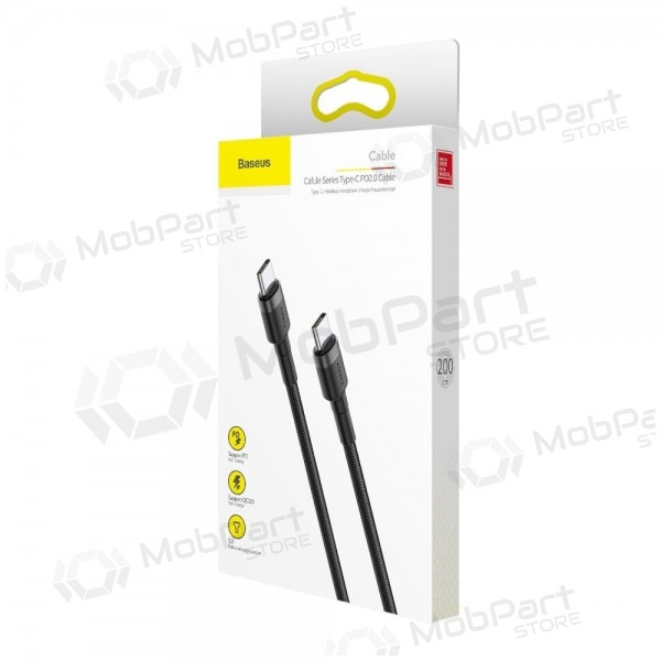 USB kaapeli Baseus Cafule PD60W Type-C 2.0m harmaa-musta CATKLF-HG1
