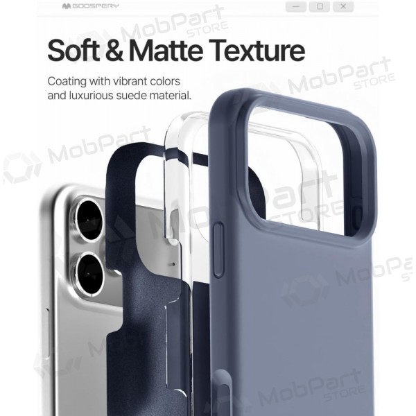Suojakuori Mercury Pure Magsafe Silicon Case Apple iPhone 17 levandos harmaa