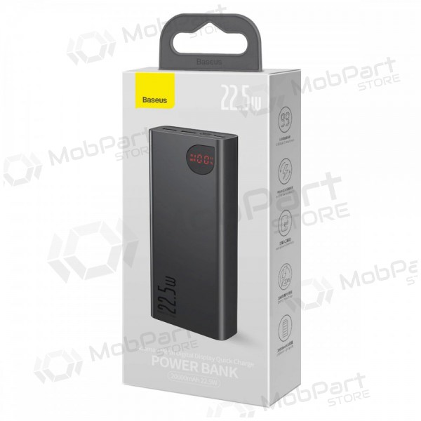 Ulkoinen paristo Power Bank Baseus Adaman 22.5W 20000mAh + Type-C 0.3m musta PPAD070101