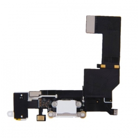 Apple iPhone SE latauspistorasian ja mikrofonin liitin (latausliitin) (valkoinen)