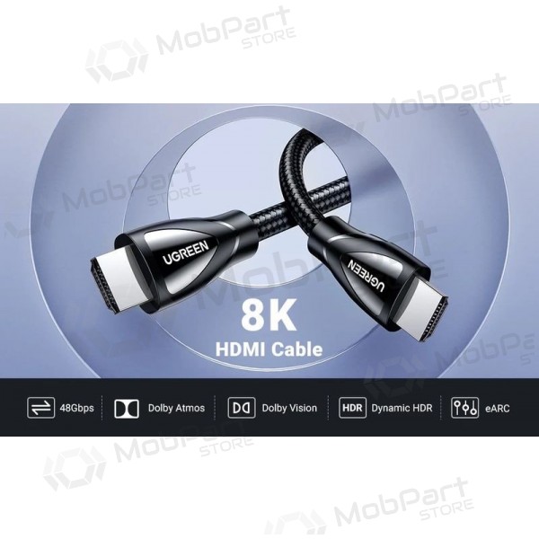 HDMI-kaapeli Ugreen HD140 80401 HDMI–HDMI 1 m HDMI 2.1 8K@60Hz musta