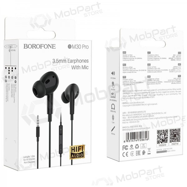 Handsfree Borofone BM30 Pro 3,5mm (musta)