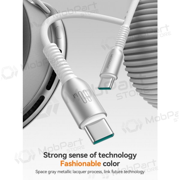 USB kaapeli Joyroom S-A51 USB-C to USB-C 60W 1.2m harmaa