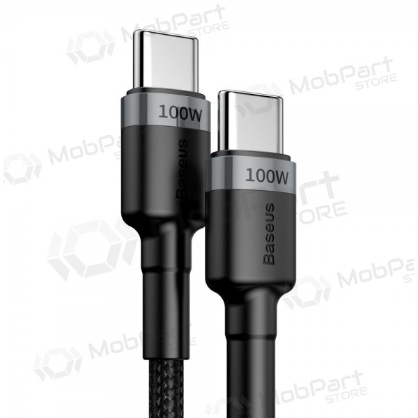USB kaapeli Baseus Cafule PD100W Type-C 2.0m harmaa-musta CATKLF-ALG1