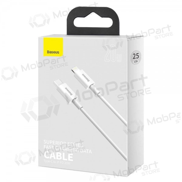 Kaapeli Baseus Superior Type-C - Lightning PD 20W 0.25m (valkoinen) CATLYS-02