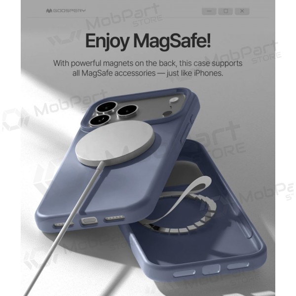 Suojakuori Mercury Pure Magsafe Silicon Case Apple iPhone 17 levandos harmaa