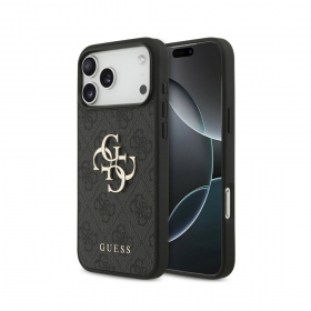 Apple iPhone 18 Pro kotelo - Guess PU 4G Metal Logo (harmaa)
