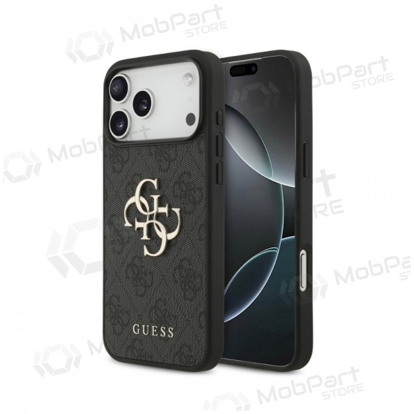 Apple iPhone 18 Pro kotelo - Guess PU 4G Metal Logo (harmaa)