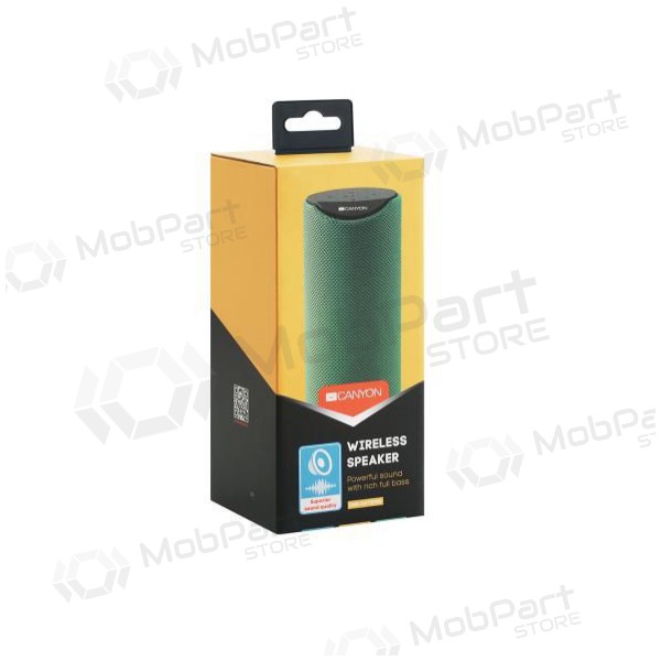Bluetooth kannettava yläkaiutin CANYON CNS-CBTSP5 (MicroSD, AUX, BT V5.0, 1200mAh) (vihreä)