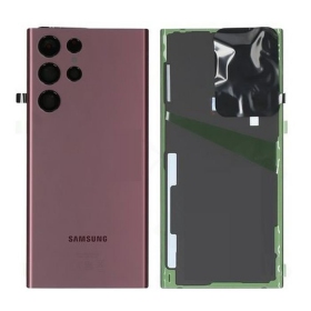 Samsung S908 Galaxy S22 Ultra takaakkukansi (Burgundy) (käytetty grade A, alkuperäinen)