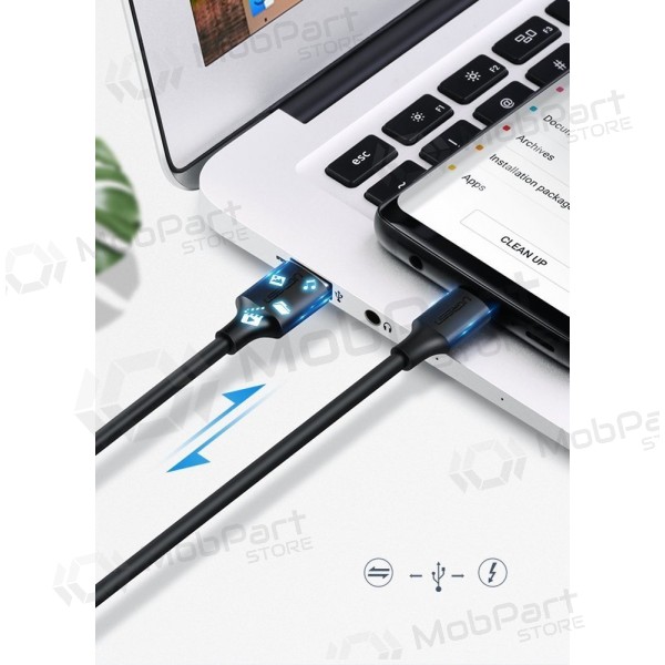 USB kaapeli Ugreen US287 USB to USB-C 3A 1.0m musta