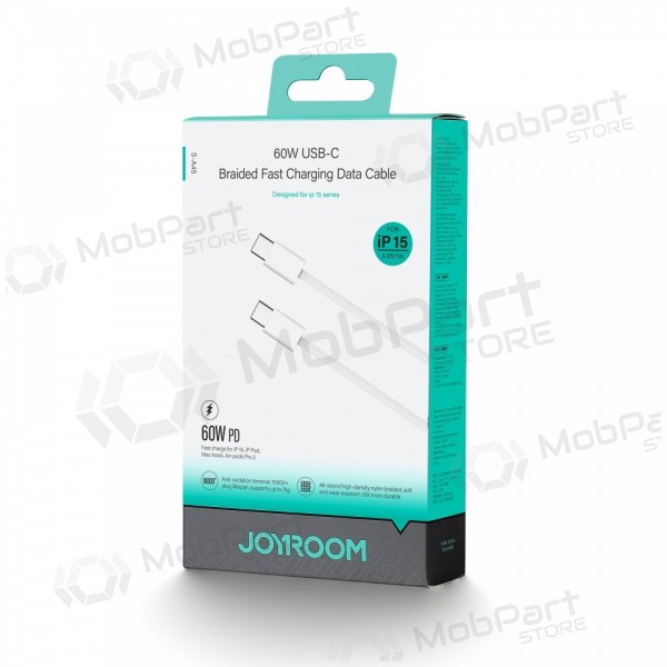 USB kaapeli Joyroom S-A45 USB-C to USB-C 60W 1.0m valkoinen