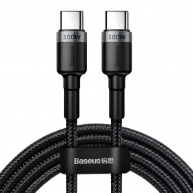 USB kaapeli Baseus Cafule PD100W Type-C 2.0m harmaa-musta CATKLF-ALG1