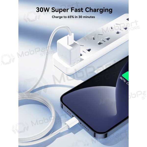USB kaapeli Joyroom S-A45 USB-C to Lightning 30W 1.2m valkoinen