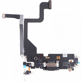 Apple iPhone 13 Pro latauspistorasian ja mikrofonin liitin (latausliitin) (musta)