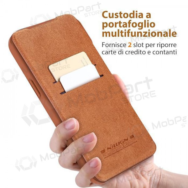Apple iPhone 14 Pro Max suojakotelo „Nillkin Leather“ (ruskea) Apple iPhone 14 Pro Max suojakotelo „Nillkin Leather“ (ruskea)