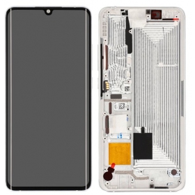 Xiaomi Mi Note 10 / Mi Note 10 Pro / Mi Note 10 Lite näyttö (valkoinen) (kehyksellä) (service pack) (alkuperäinen)