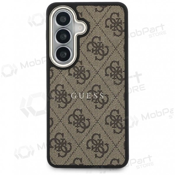 Samsung Galaxy S26 kotelo - Guess PU Leather 4G Gold Frame Magnetic (ruskea)