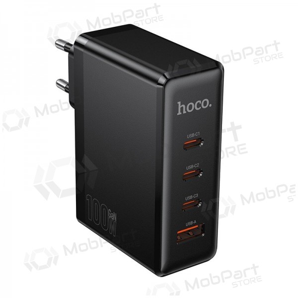 Puhelimen laturi Hoco N85 100 W 3x USB-C + USB-A musta