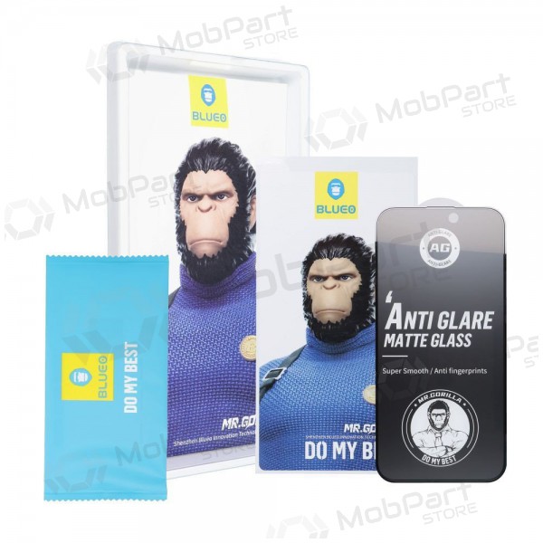 LCD apsauginis stikliukas 5D Mr. Monkey Glass (Strong Matte) Apple iPhone 13 Pro Max/14 Plus musta