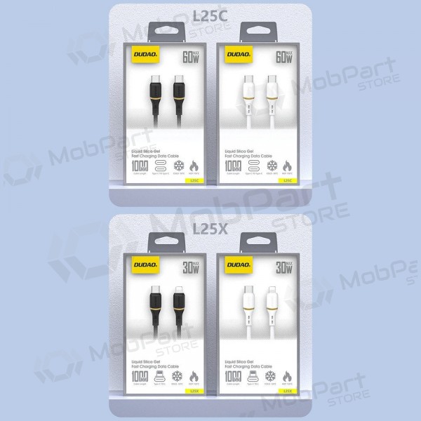 USB-C-kaapeli Dudao L25C USB-C–USB-C 1 m 60 W musta