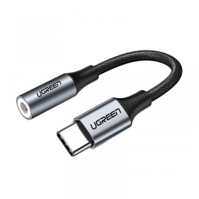 Ugreen AV161 USB-C–3,5 mm harmaa äänisovitin