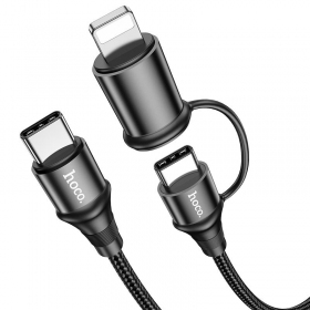 USB kaapeli Hoco X50 2-in-1 Exquisito Type-C - Type-C / Lightning 1.0m (musta)