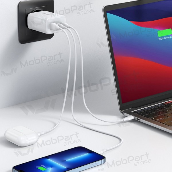 Laturi buitinis Ugreen CD275 2xUSB-C/USB-A 65W valkoinen