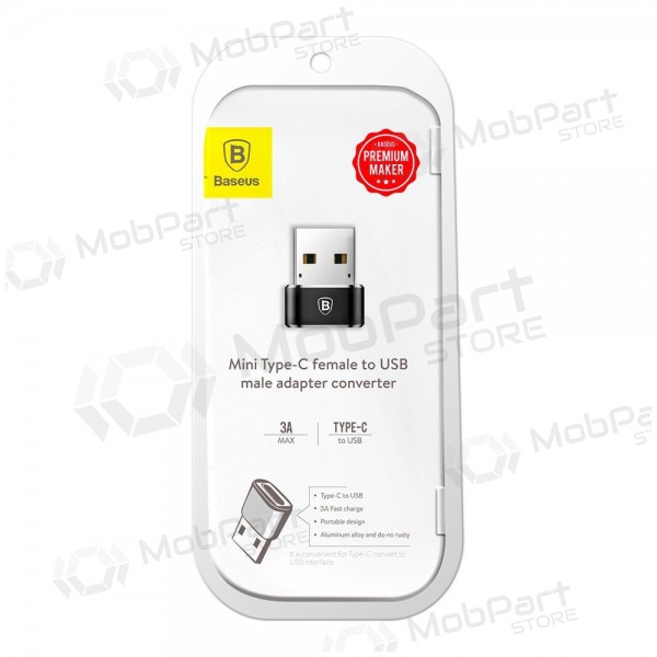 Sovitin Baseus Type-C to USB-A musta CAAOTG-01