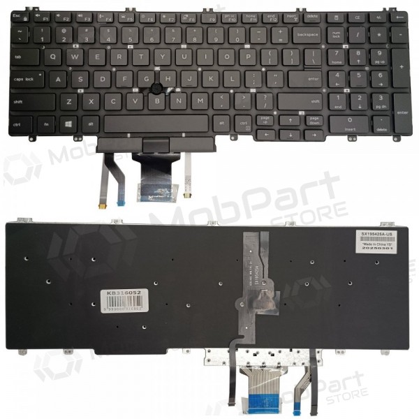 Näppäimistö DELL Latitude 5500,kanssa pašvietimu ja „trackpoint“ Näppäimistö DELL Latitude 5500,kanssa pašvietimu ja „trackpoint“