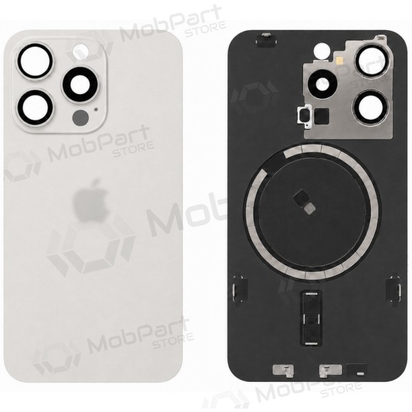 Apple iPhone 15 Pro takakansi (valkoinen) (Premium)